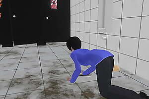 3d game bathroom humiliation: Shopowner doesn't pay unless she sits on your face