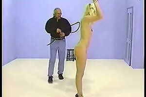 Tall Blondie Ingrid's naked whipping