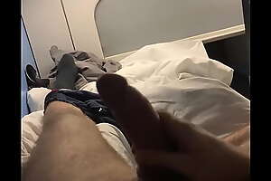 jerking, while in train and with a guy below me