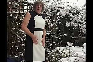 Snow Scene - Black and White Dress - Johanna Clayton