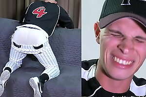 Straight U S  Marine Spanked in a Baseball Uniform