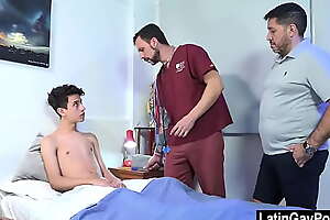 Latin daddy calls doctor for sick stepson