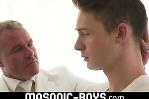 Hot smooth teen dick sucked and cute ass fucked by silver daddy MASONIC-BOYS free porn 