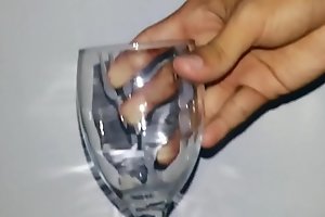 Jerk Off and Cum Hard into Good Glass