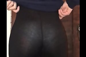 Cute ass in see through leggings