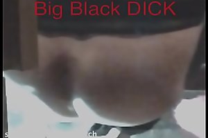 streaching my white pussy on big black dildo