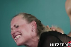 HITZEFREI Tow-haired German MILF fucks a younger guy