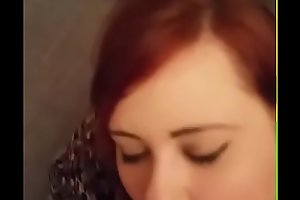 Redhead from camgirlslive webcam giving a blowjob until explosive cum