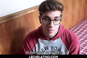 Latin nerd gets big dick jerked off by oily hand-LECHELATINOXXX PORN VIDEO 