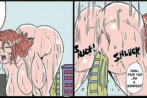 Giantess Growth and Breast Expansion via Water (Animated Comic w/ sound)