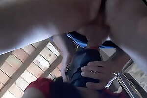 Laura XXX bound doggystyle and masked, receives a cock in her tiny mouth