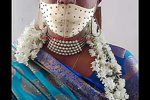Indian beautiful crossdresser model in blue saree
