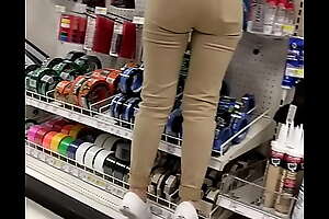 Candid Latina Ass at Target, Girl Bent Over in her Tight Khakis